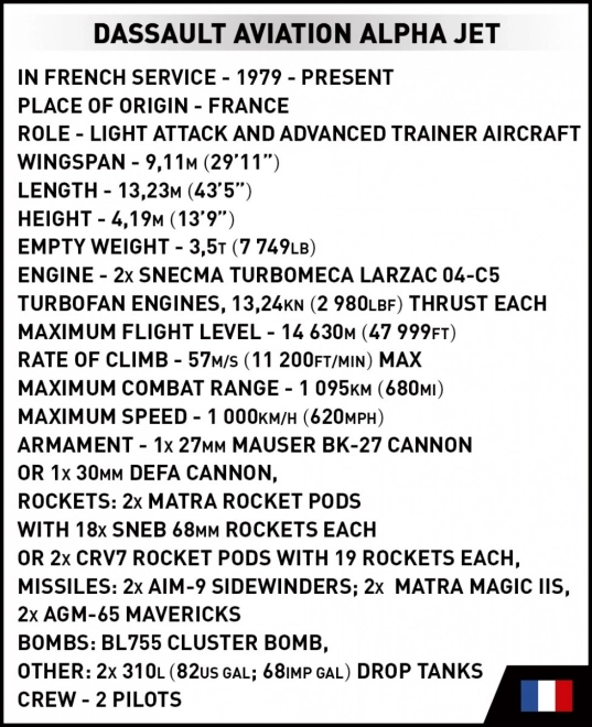 Forces armées Alpha Jet - Jeu de construction 364 pièces