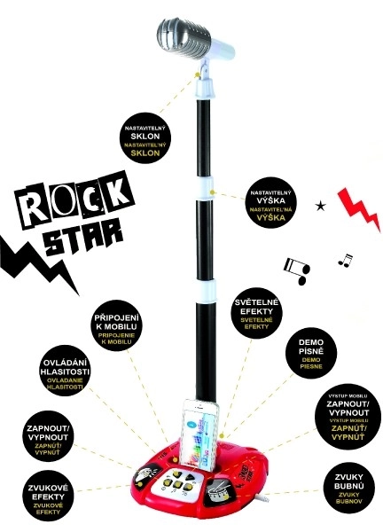 Karaoké Microphone ROCK STAR avec lumières et sons
