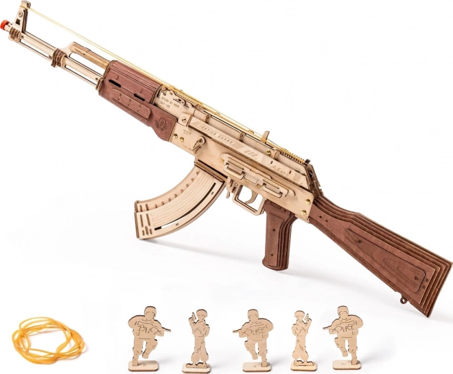 RoboTime 3D Puzzle mécanique en bois fusil d'assaut AK-47