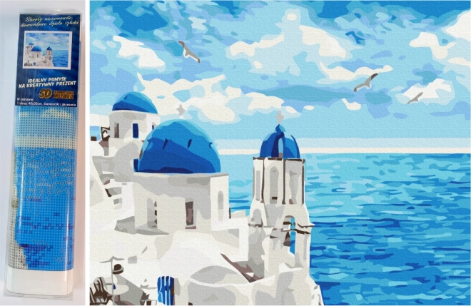 NORIMPEX peinture diamant nuages au-dessus de Santorin 30 × 40 cm