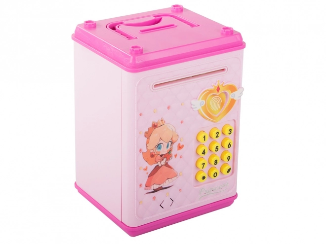 Coffre-fort pour enfants à code PIN pour pièces et billets - rose