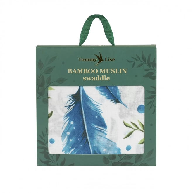 Tommy Lise Couverture en mousseline de bambou Herbes & Plumes 120x120 cm