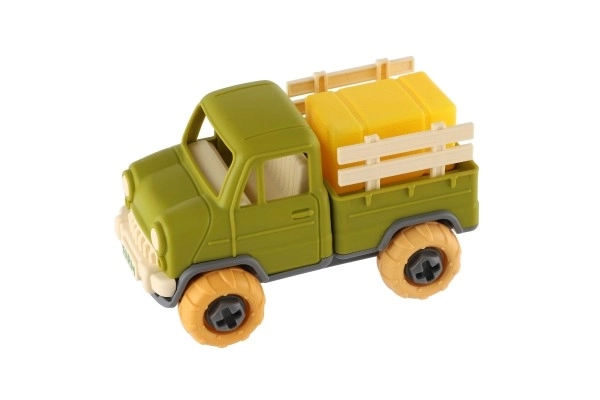 Camion à visser en plastique 14cm avec tournevis à roue libre dans une boîte 19x12x9cm