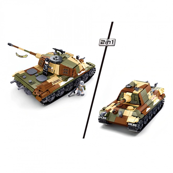 Sluban Bataille de Budapest M38-B0980 Char lourd allemand Tiger II 2 en 1