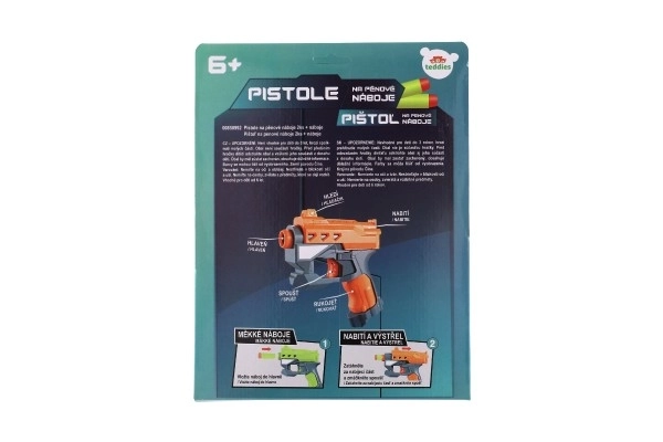 Pistolets 2 pièces 12cm en plastique avec munitions en mousse + 6 munitions sur carte