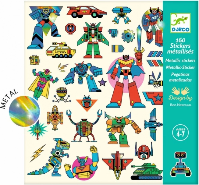 DJECO Autocollants Métalliques Robots