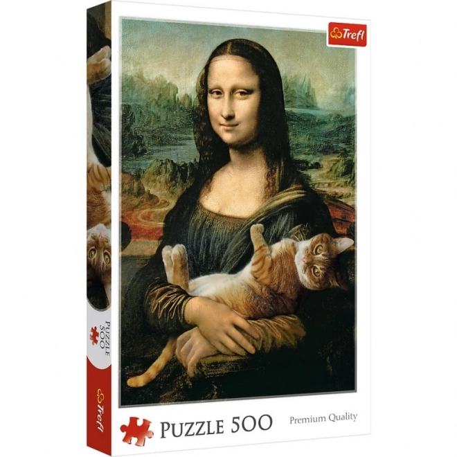 Puzzle Mona Lisa avec le chat Mruček, 500 pièces