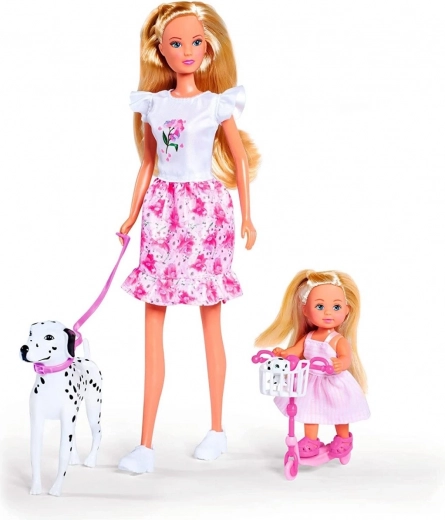 Deux poupées et deux dalmatiens pour doubler le plaisir