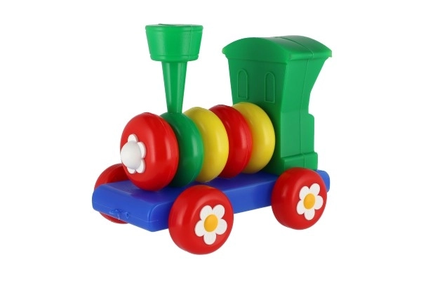train en plastique coloré pour enfants avec anneaux