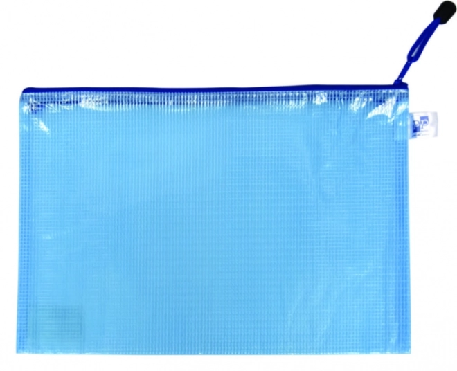 KARTON P+P Pochette à fermeture éclair en maille A4 bleue