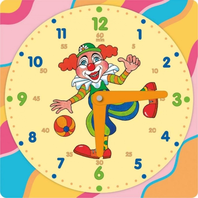 Horloge en papier colorée 21x21cm avec Krtek