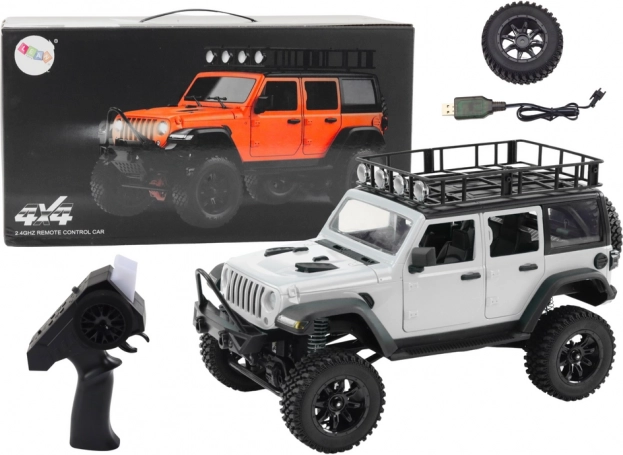 Voiture RC tout-terrain 2.4G à transmission 4x4 – grise
