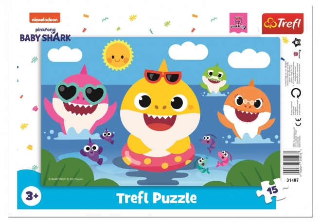 TREFL Puzzle Baby Shark : Requins Joyeux 15 pièces