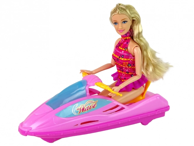 Ensemble de marionnettes avec scooter aquatique rose