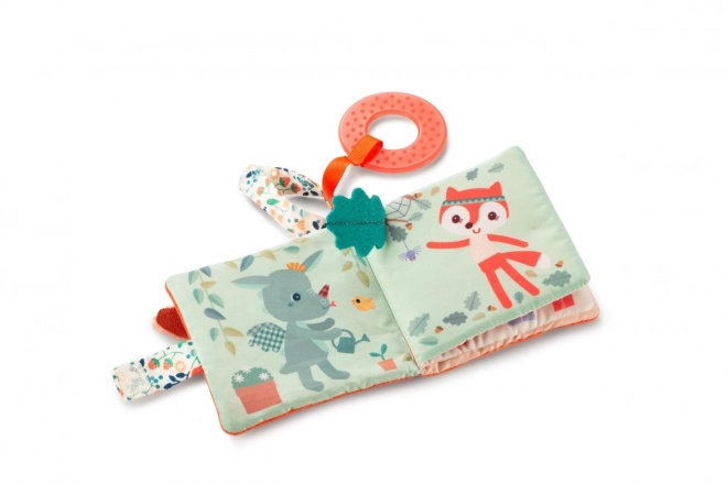 Mini livre Biche Stella avec feuille bruissante et anneau de dentition 6 mois+