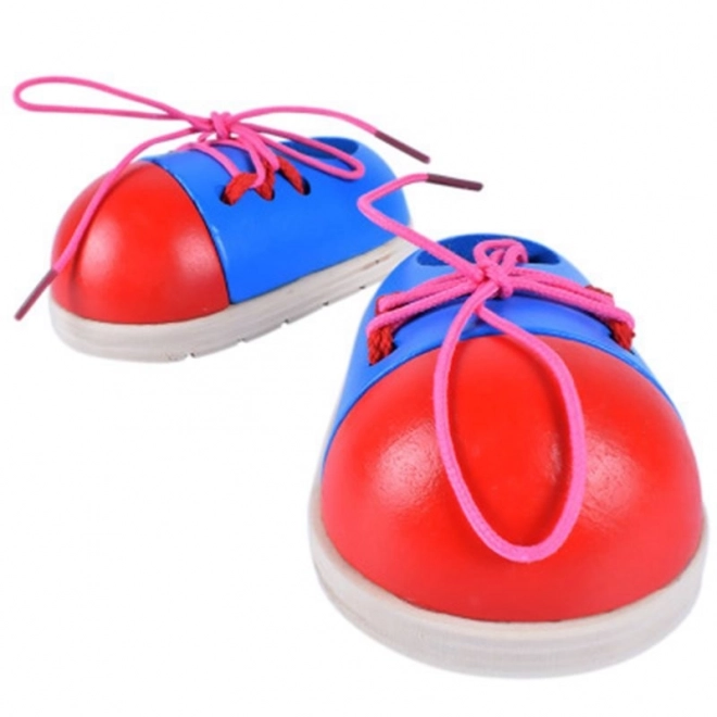 Chaussures à lacets en bois éducatives - 2 pièces