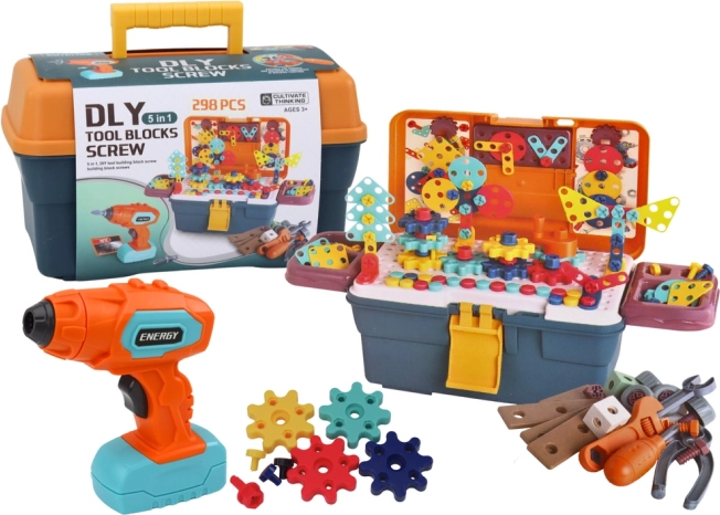 Jeu de construction 3D dans une mallette avec perceuse
