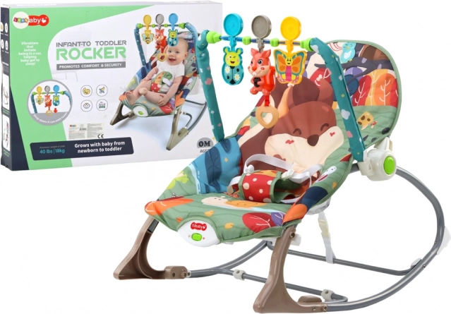 Balancelle et transat 2-en-1 pour enfants avec vibrations et sons renard