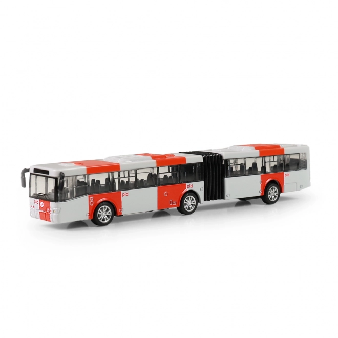 Autobus articulé métallique rouge PID Prague