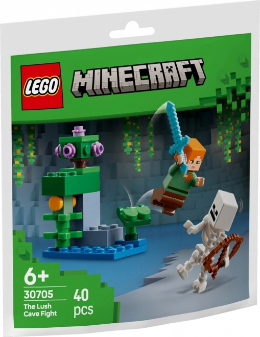 Cubes Minecraft Combat dans la caverne luxuriante