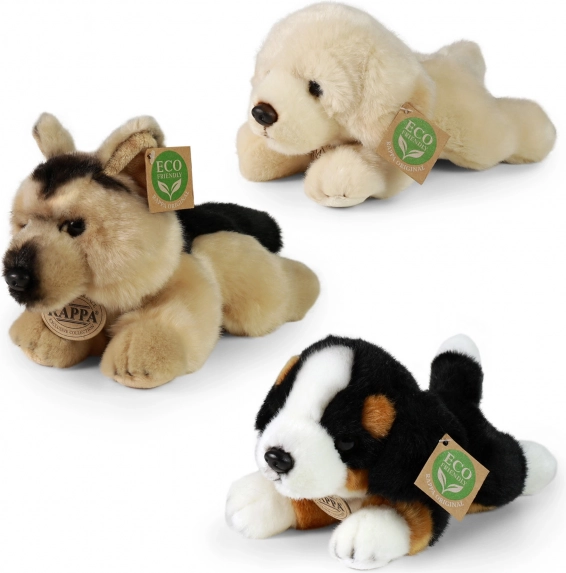 Chiot en peluche couché 20 cm éco-responsable