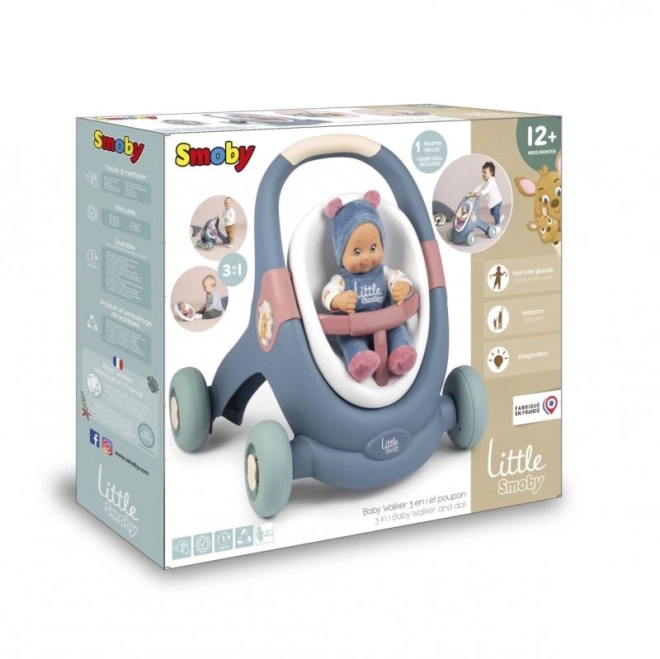 Smoby trotteur 3 en 1 avec poupée