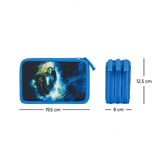 BAAGL Trousse scolaire à trois étages Voiture de course