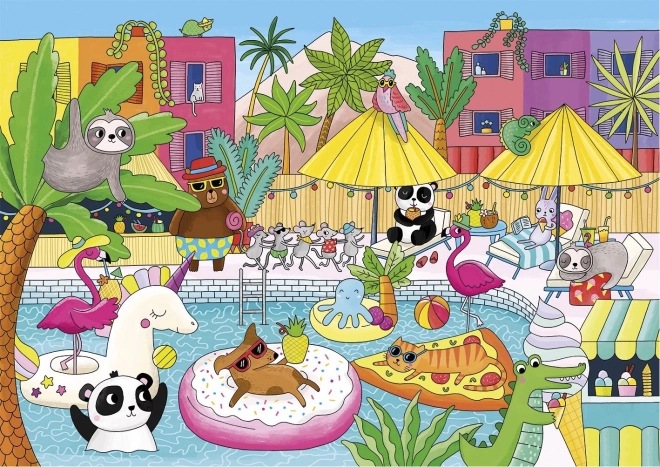 Puzzle Fête à la piscine 100 pièces