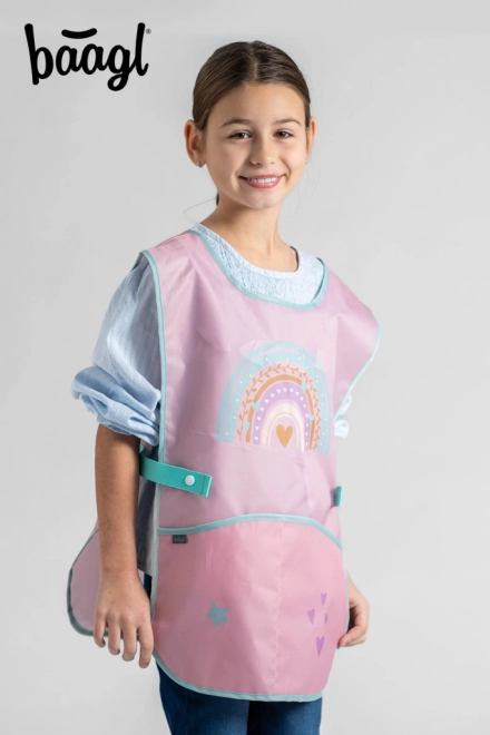 Tablier enfant arc-en-ciel rose