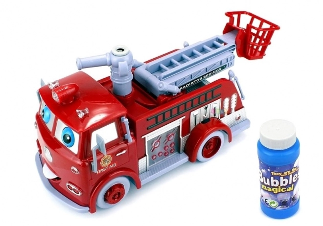 Camion de pompiers interactif avec bulles pour enfants