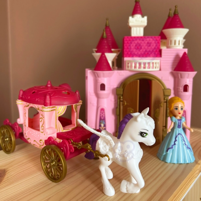Château magique interactif avec carrosse et accessoires