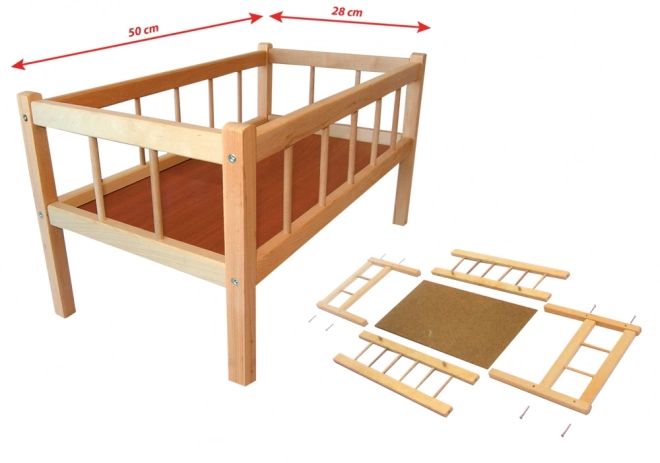 Lit de poupée en bois