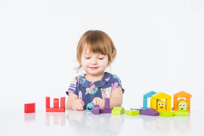 Maisons colorées - kit de construction en bois 30 pièces
