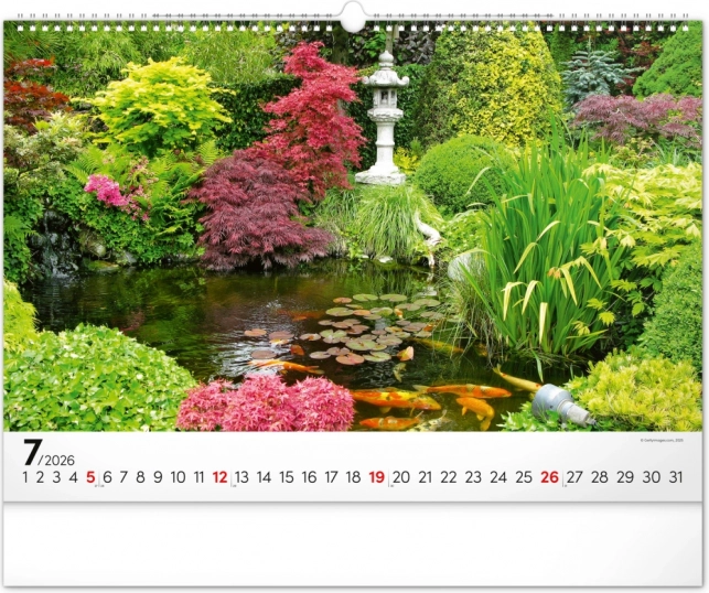 Calendrier mural Jardins 2026