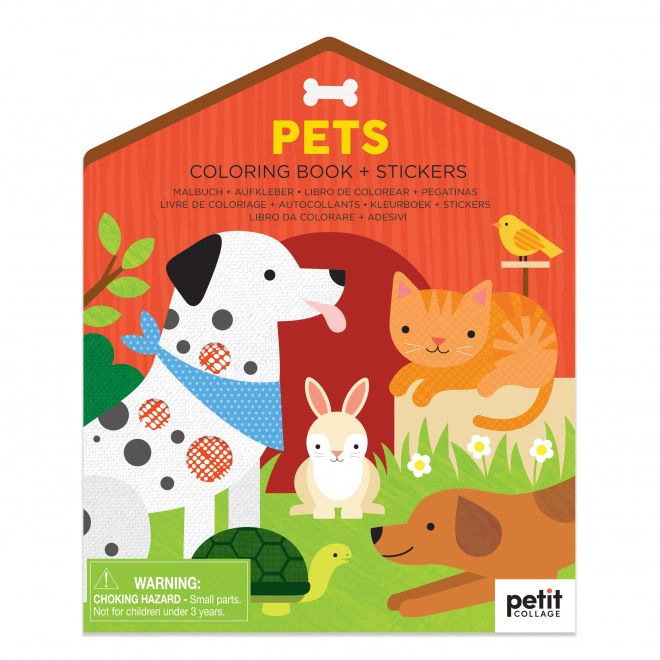 Petit Collage Livre à Colorier avec Autocollants Animaux de Compagnie