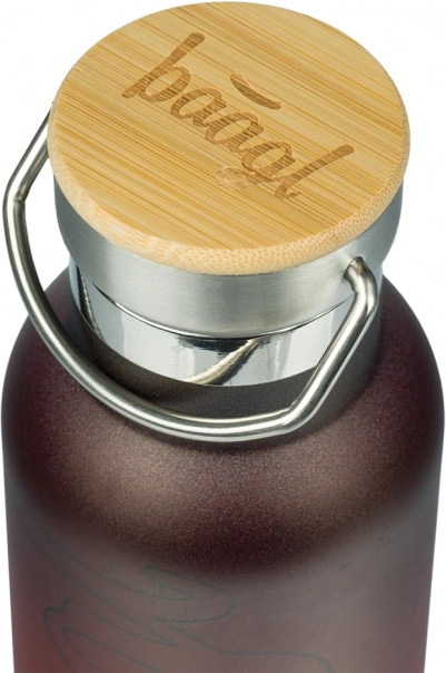 BAAGL Bouteille isotherme avec bouchon en bambou Dégradé rouge-noir