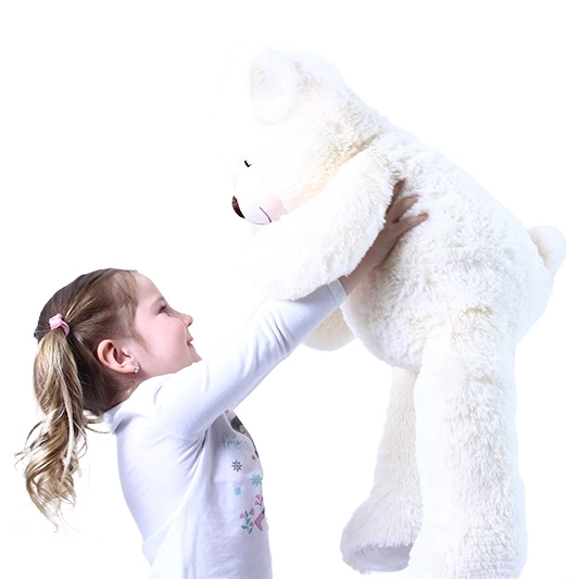Grand ours en peluche Lily blanc crème