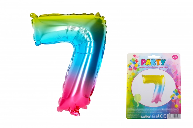 Ballon gonflable arc-en-ciel chiffre 7
