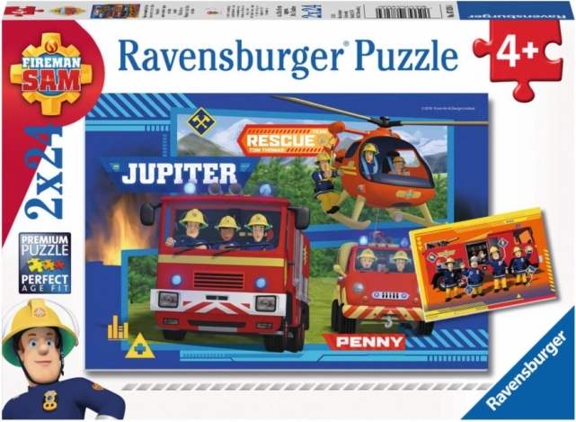 Ravensburger puzzle Sam le pompier : intervention 2×24 pièces
