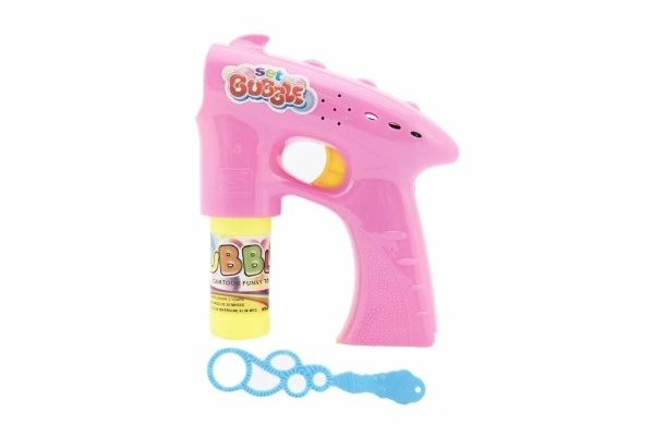 Pistolet à bulles en plastique 13 cm + 1 recharge pour piles