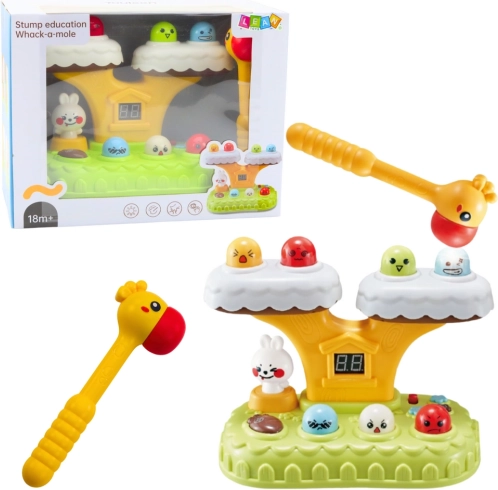 Jeu interactif Whack‑a‑Mole pour enfants avec mélodies et 7 vitesses