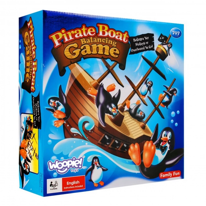 Jeu d'aventure bateau pirate avec des pingouins