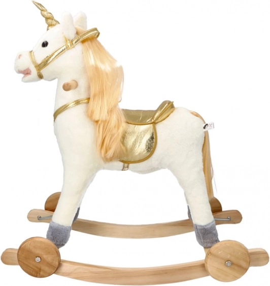 Licorne dorée à bascule avec roues