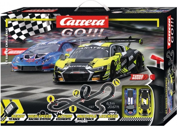 Circuit automobile Carrera GO GT Super Challenge 6,3 m avec Audi R8 LMS GT3 et Lamborghini Huracán GT3