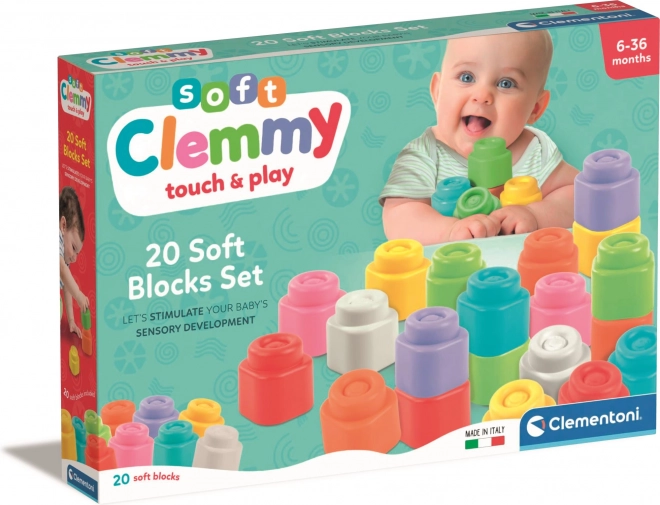 CLEMENTONI Soft Clemmy Ensemble de 20 blocs souples