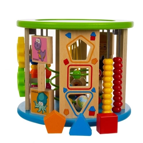 Cube en bois avec jeux pour enfants
