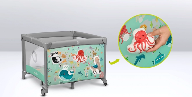 Parc pour enfants Lionelo Mille vert-gris