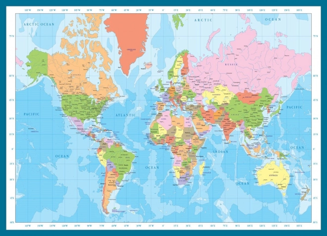 Puzzle carte du monde – 1000 pièces EUROGRAPHICS
