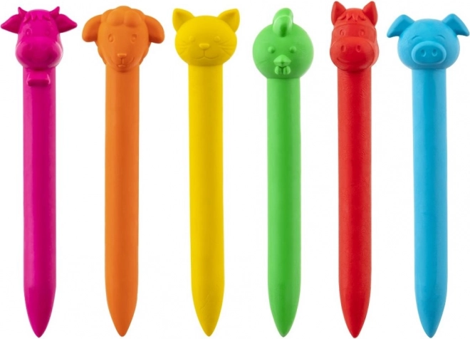 GRAFIX Crayons de cire Animaux Amusants 6 pcs
