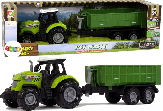 Tracteur vert avec remorque amovible et effets sonores